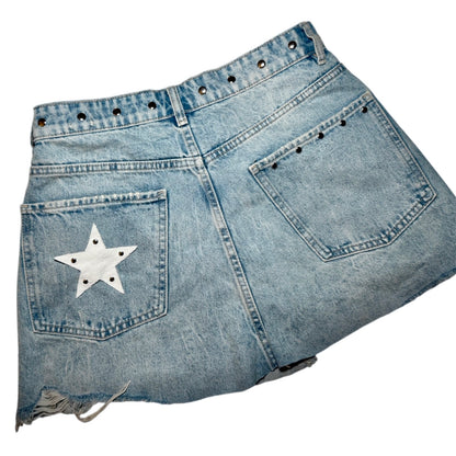Crossed Denim Skirt